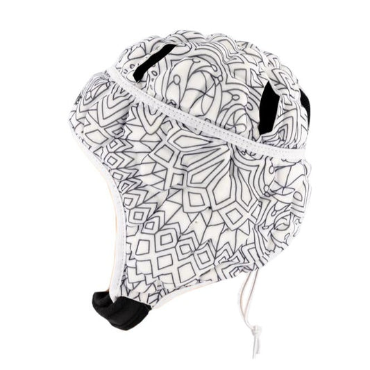 White Tribal Rugby Scrum Cap