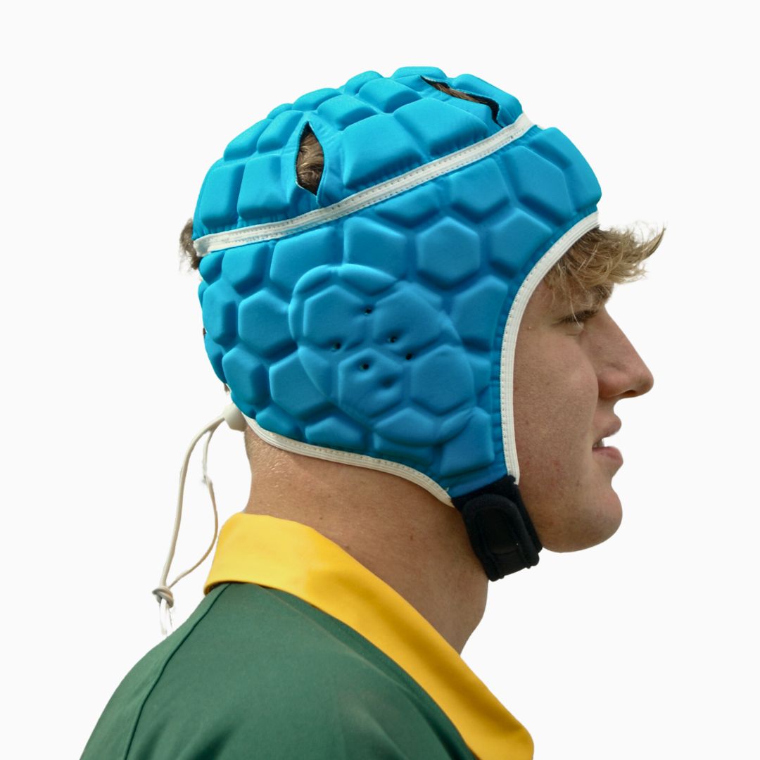 Rugby Scrum Cap - Turquoise/White