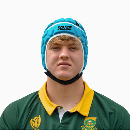 Rugby Scrum Cap - Turquoise/White