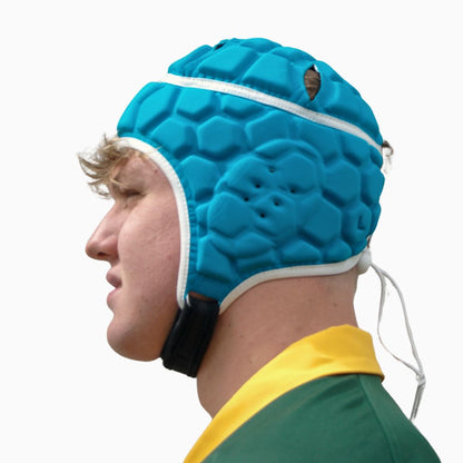 Rugby Scrum Cap - Turquoise/White