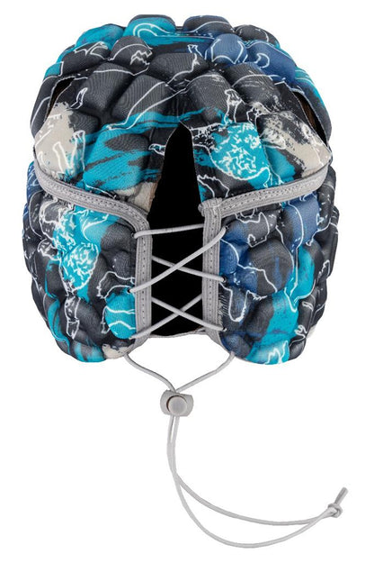 Blue Dynamo Camouflage Rugby Scrum Cap with Grey Border