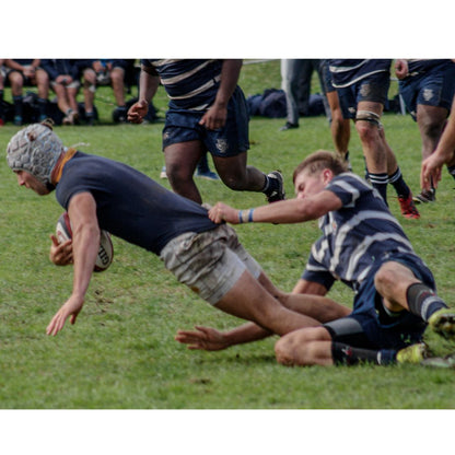 White and Black Tribal Rugby Scrum Cap