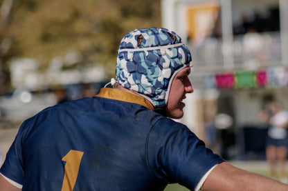 Rugby Scrum Cap - Blue and White Camouflage