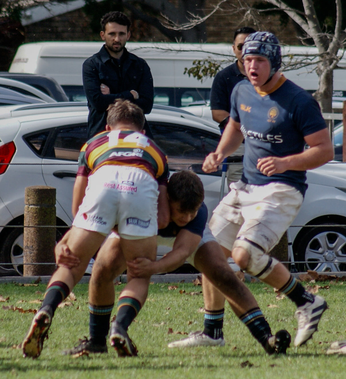 Darker Blue Camouflage Rugby Scrum Cap